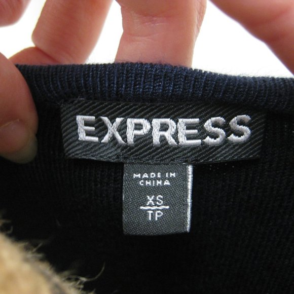 NWOT Express navy black sweater dress XS extra sm - Picture 5 of 5